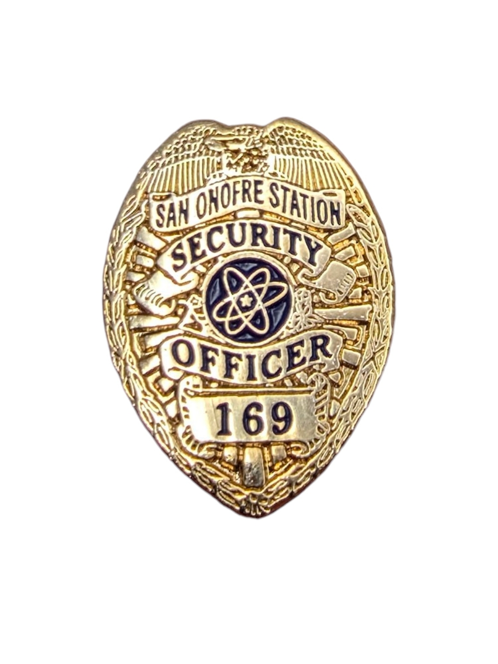 Vintage San Onofre Station Security Officer 169 Lapel Pin 1"